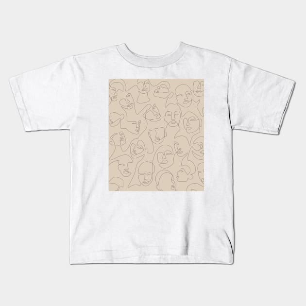 She's Beige Kids T-Shirt by Explicit Design